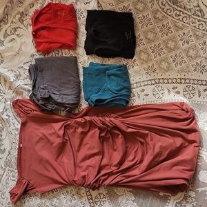 Maternity BUNDLE of Motherbee Dress and 4 Maternity Tank Tops Small